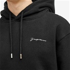 Jacquemus Men's Brode Logo Hoodie in Black
