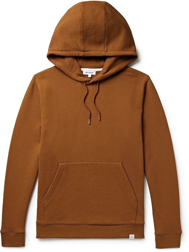 Photo: Norse Projects - Vagn Slim-Fit Cotton-Jersey Hoodie - Orange