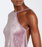 Rick Owens Lilies Tungsten draped open-back velvet gown