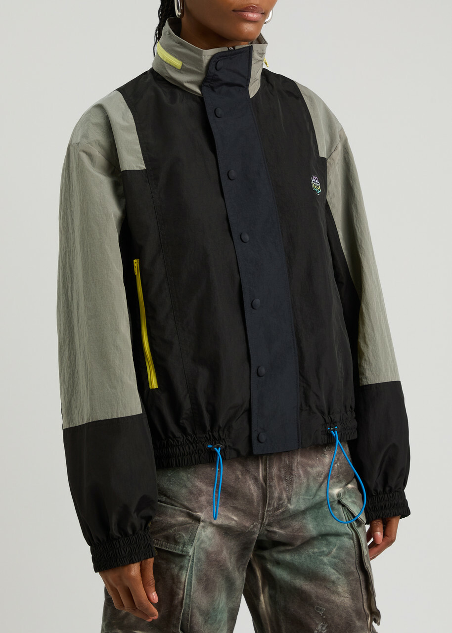 Meryll Rogge Colour-block Nylon Bomber Jacket Black Multi