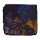 Dries Van Noten Purple Flower Zip Around Wallet