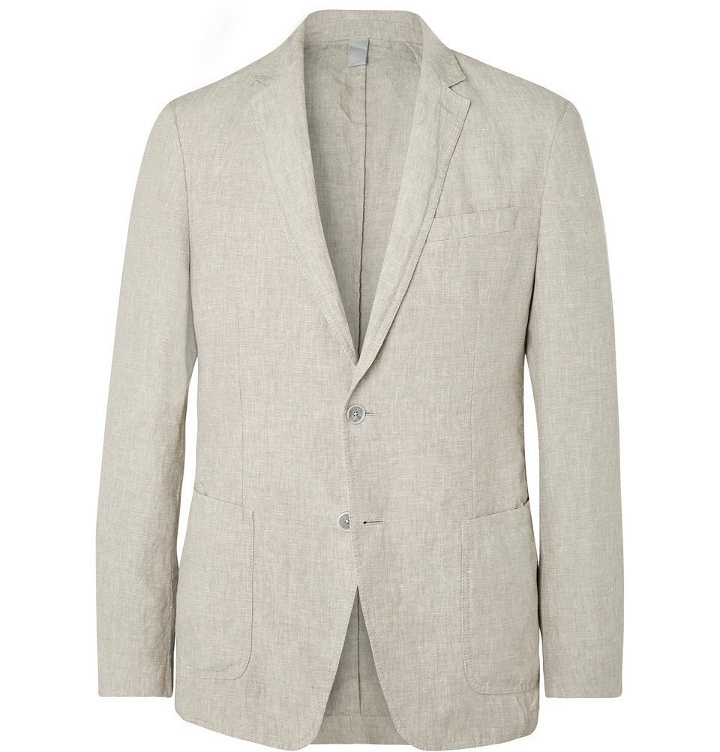 Photo: Hugo Boss - Beige Hanry Slim-Fit Unstructured Linen Suit Jacket - Beige