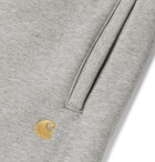 Carhartt WIP - Chase Tapered Logo-Embroidered Mélange Fleece-Back Cotton-Blend Jersey Sweatpants - Gray