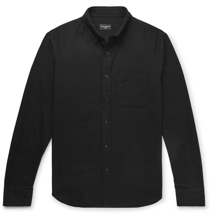 Photo: Club Monaco - Slim-Fit Herringbone Cotton Shirt - Black
