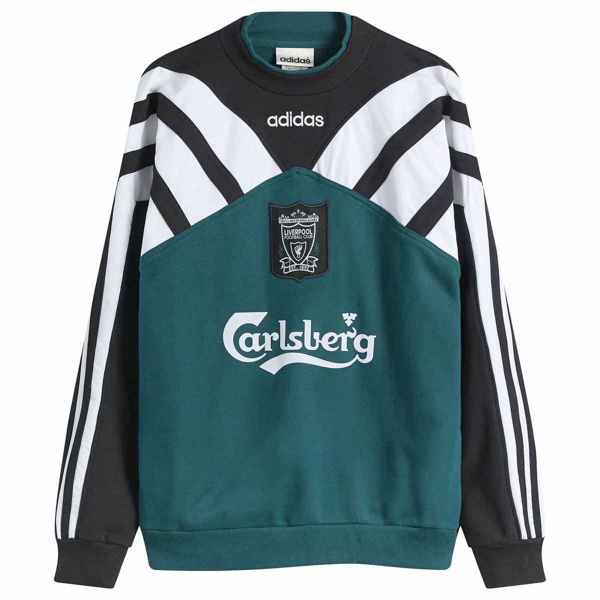 Adidas Men's Liverpool FC 95' Crew Sweat in Rich Green/Black adidas