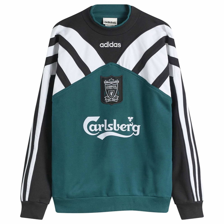 Photo: Adidas Men's Liverpool FC 95' Crew Sweat in Rich Green/Black
