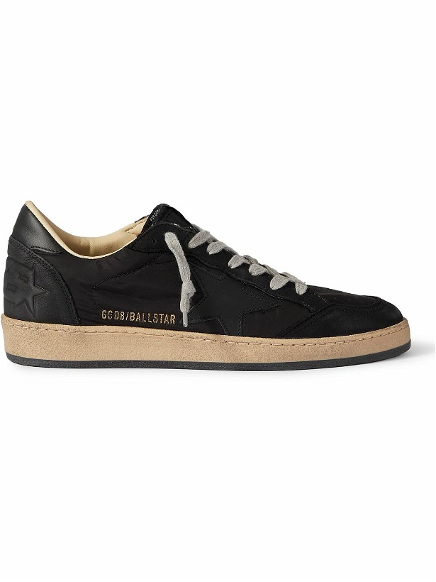 Photo: Golden Goose - Ball Star Distressed Nubuck and Leather-Trimmed Nylon Sneakers - Black