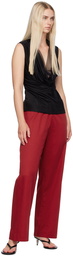 LESET Red Yoko Pocket Trousers