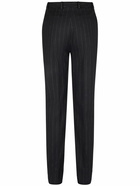 SAINT LAURENT - High Waist Striped Wool Pants