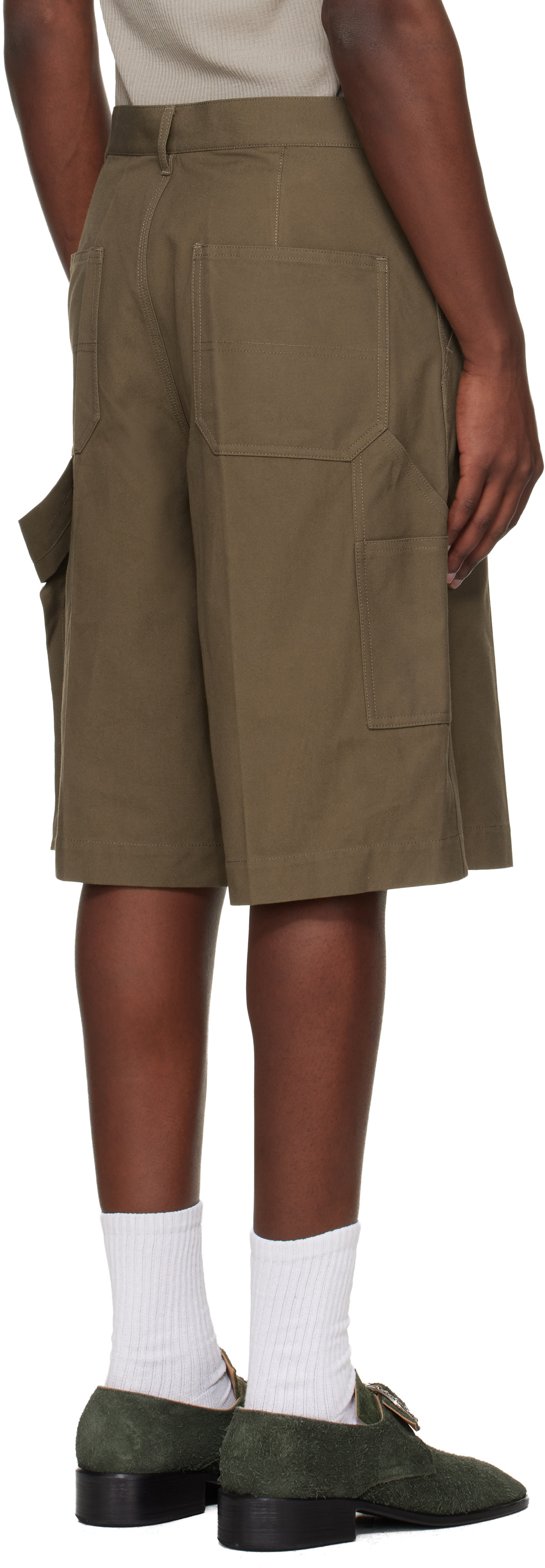 Toga Virilis Khaki Canvas Shorts