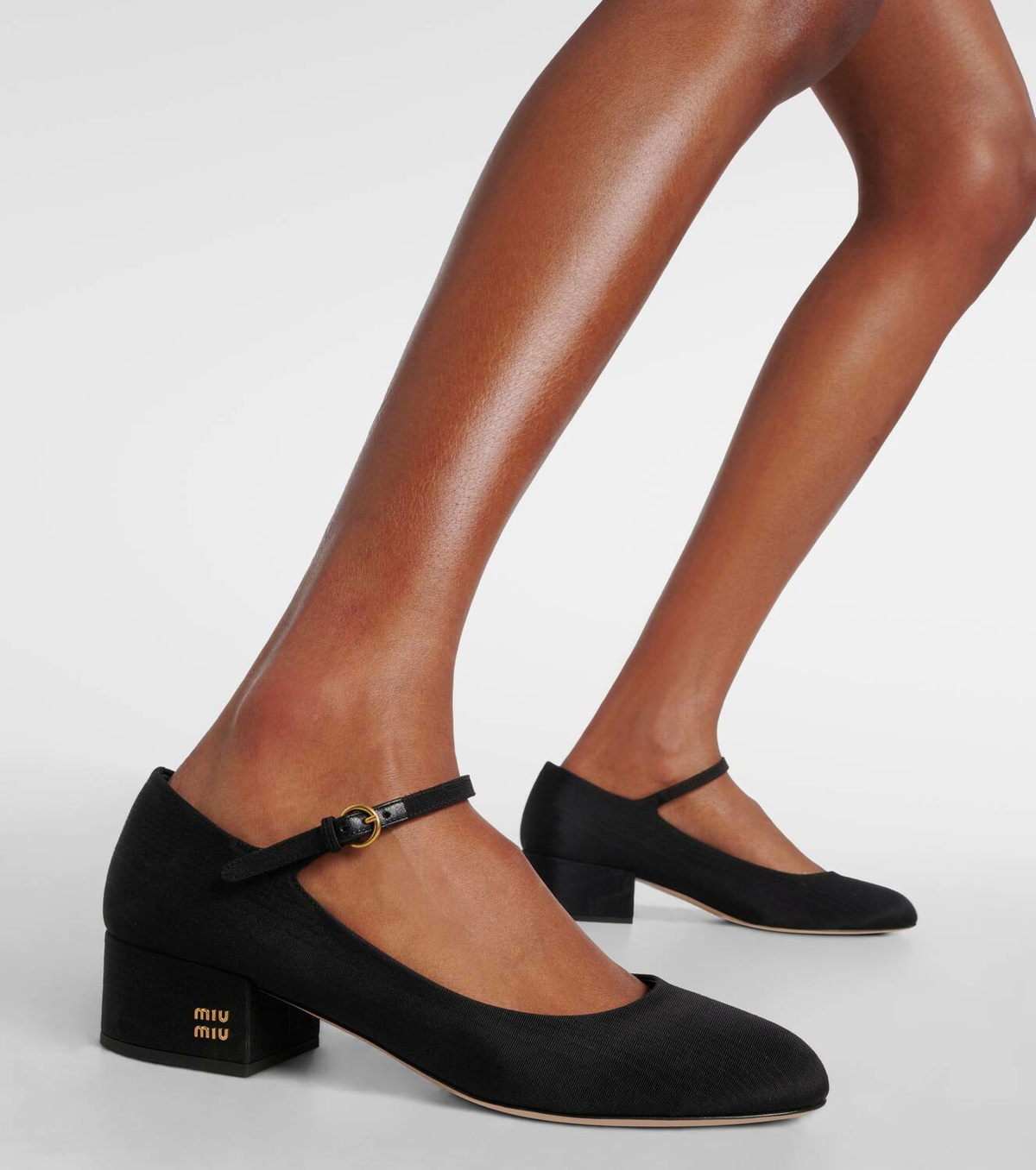パンプス Miu Miu Black Canvas And Leather Pumps Miu Miu Canvas And Leather Pumps in Black | Lyst