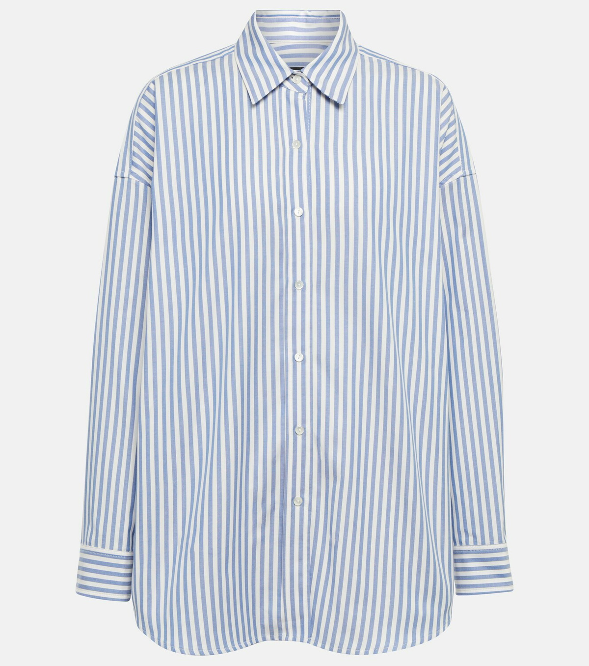 NWT NILI LOTAN Clara Striped Button Down Shirt Blue and White M Retail $350 popular