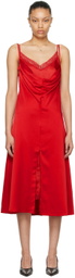 Commission Red Layered Midi Dress