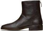 LEMAIRE Brown Piped Zipped Boots
