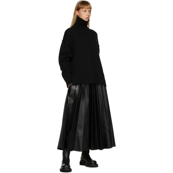 Peter Do Black Pleated Maxi Skirt