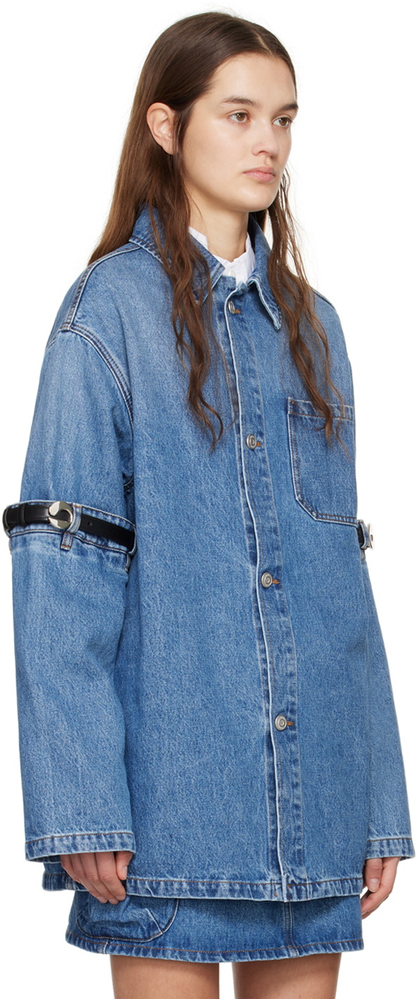 Coperni Blue Open Elbow Denim Jacket Coperni