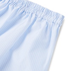 Isaia - Striped Cotton Boxer Shorts - Blue