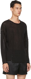 Isabel Benenato Black Linen Knit Sweater