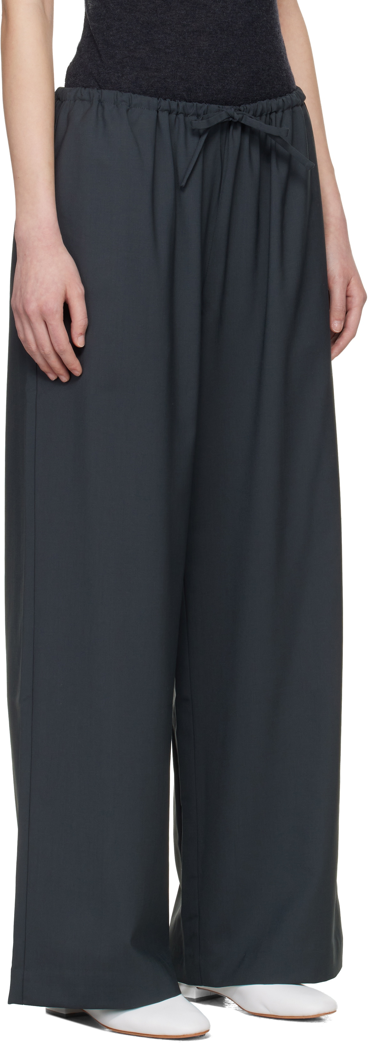 Cordera Gray Tailored Drawstring Trousers