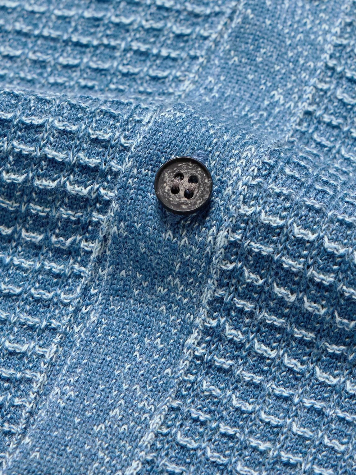 Paul Smith - Waffle-Knit Cotton and Linen-Blend Cardigan - Blue