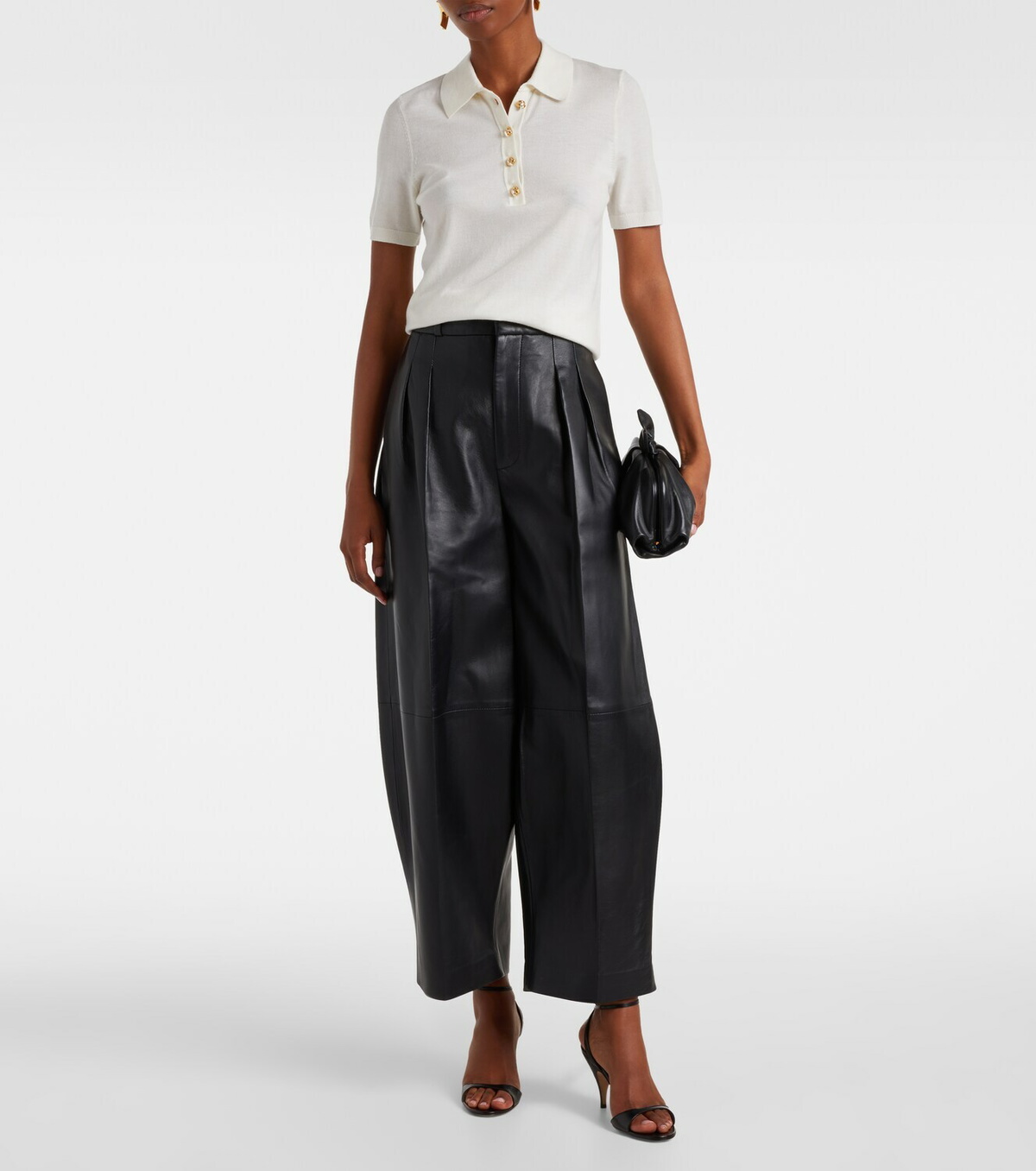 Altuzarra Dash leather barrel-leg pants