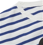 KAPITAL - Printed Striped Cotton-Jersey T-Shirt - White