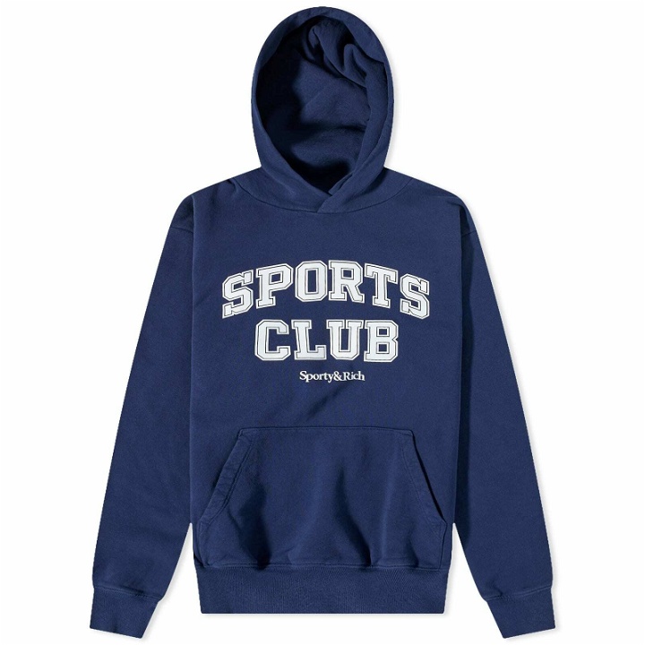Photo: Sporty & Rich Varsity Hoodie - END. Exclusive in Navy/White