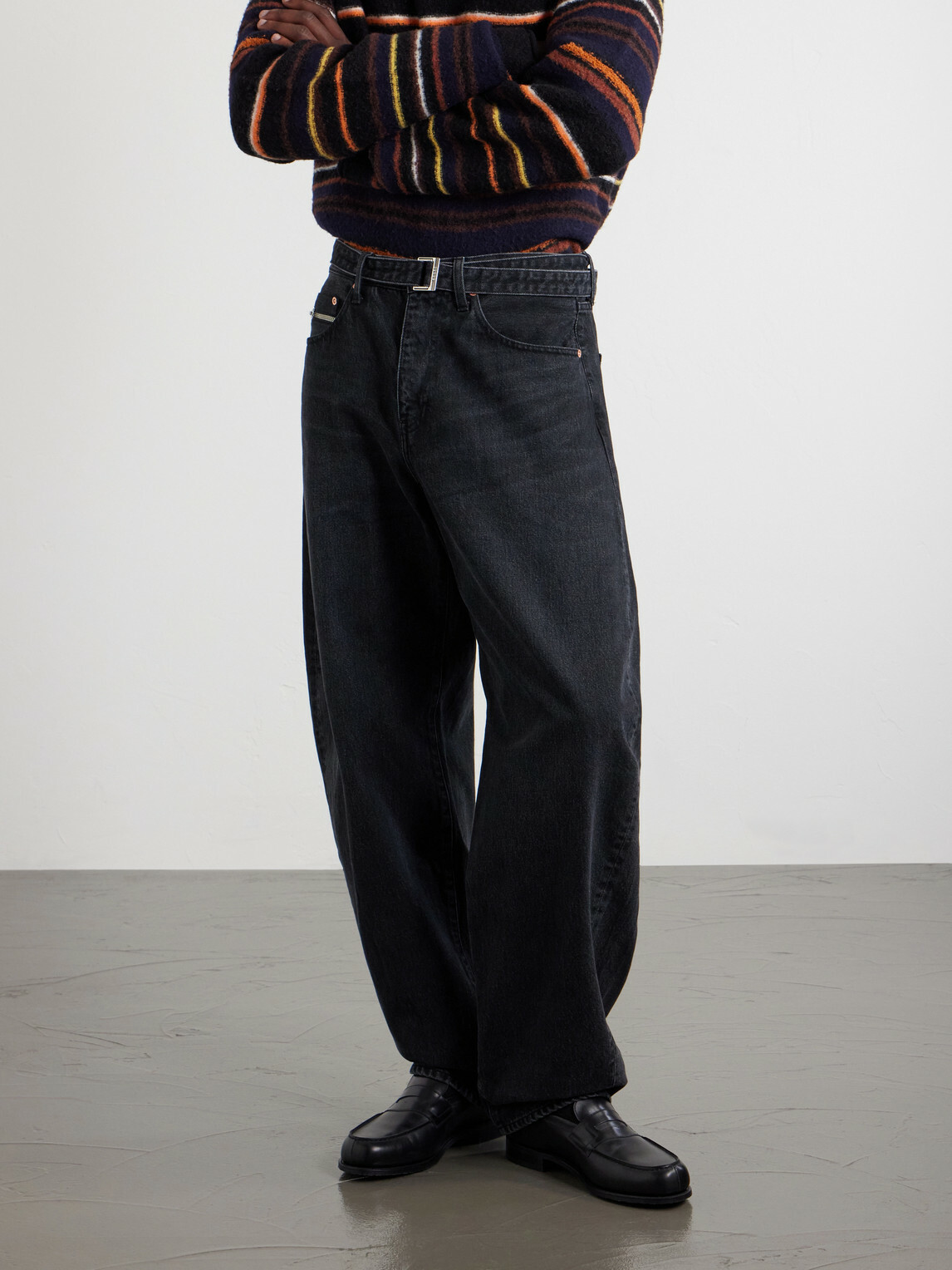 Sacai - Wide-Leg Belted Jeans - Black Sacai