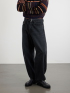 Sacai - Wide-Leg Belted Jeans - Black