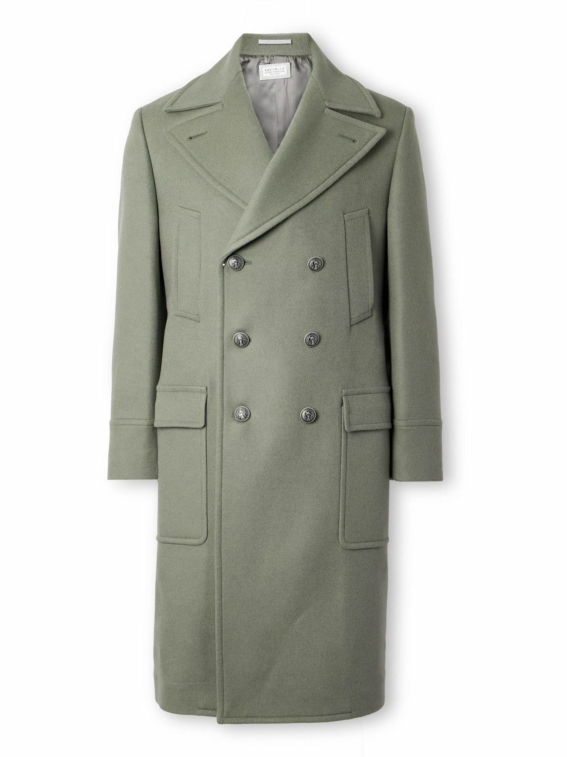 Brunello Cucinelli - Double-Breasted Wool Coat - Green Brunello
