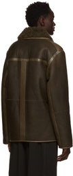 Lemaire Reversible Brown Leather Jacket