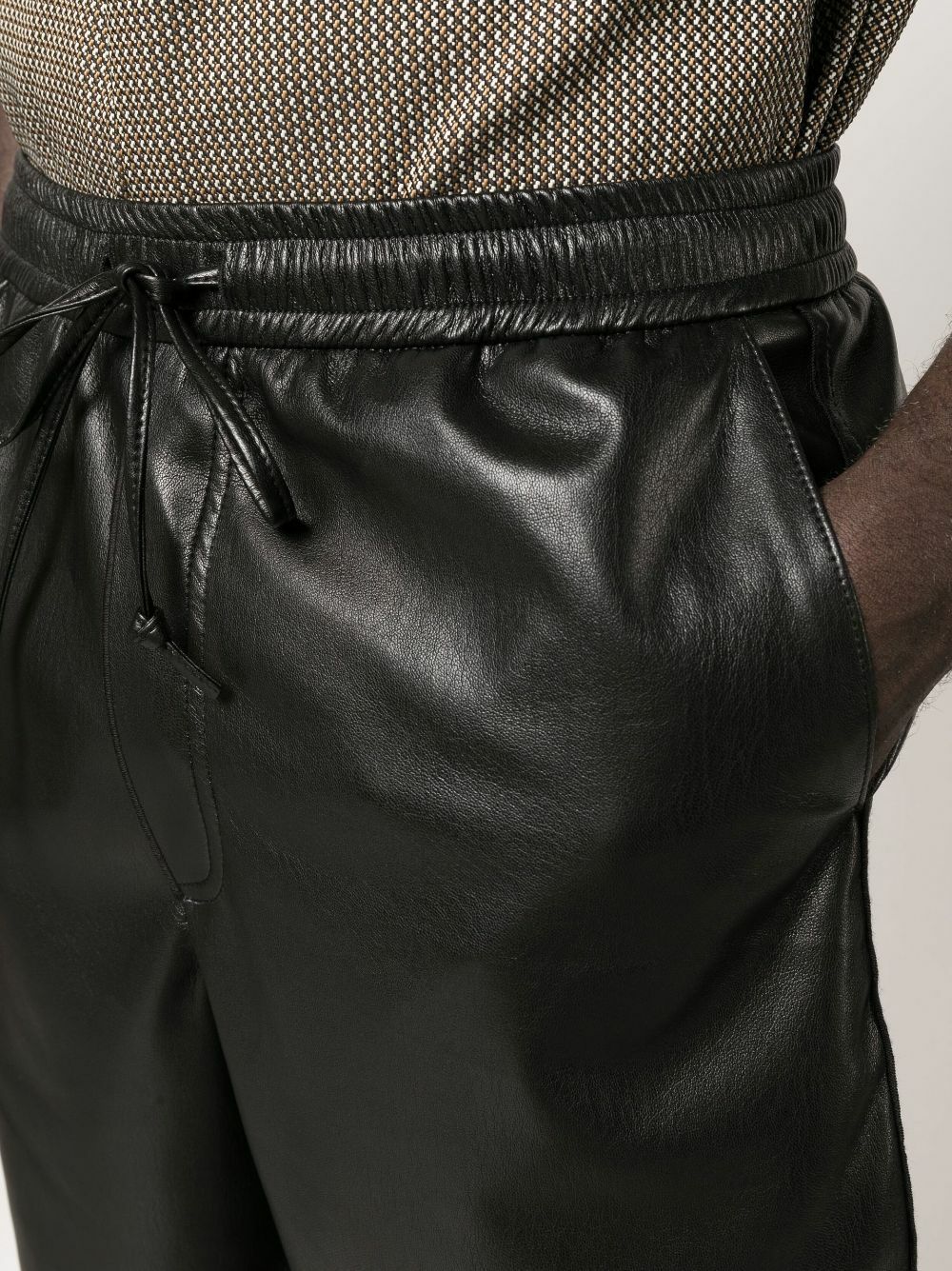 Nanushka Black Doxxi Vegan Leather Bermuda Shorts