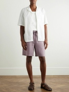 De Bonne Facture - Lounge Straight-Leg Linen Shorts - Purple