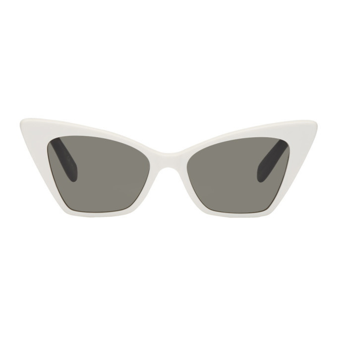 Photo: Saint Laurent White and Black SL 244 Victoire Sunglasses