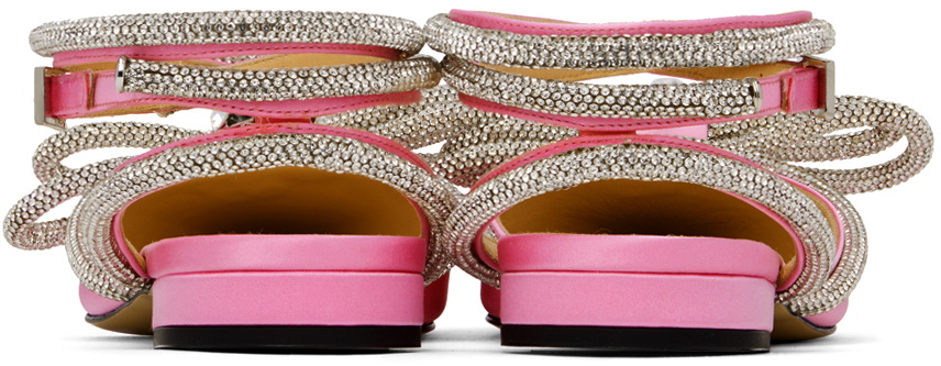 MACH & MACH Pink Double Bow Ballerina Flats