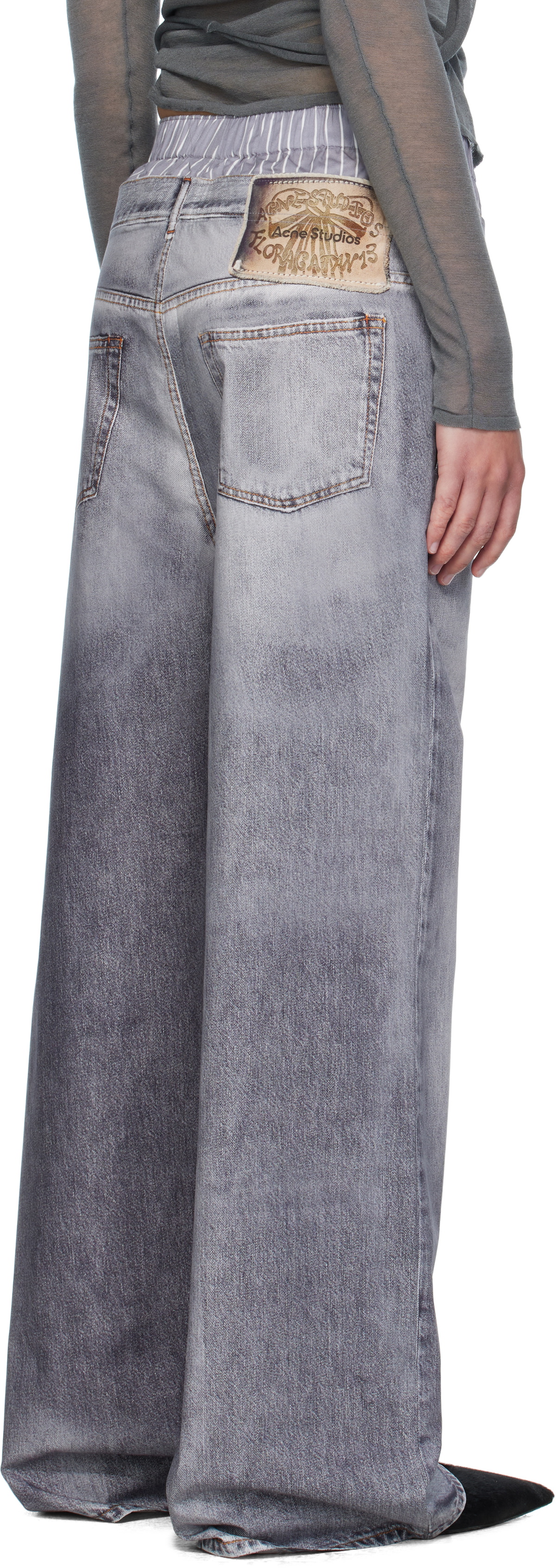 Acne Studios Gray Printed Trousers