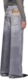 Acne Studios Gray Printed Trousers