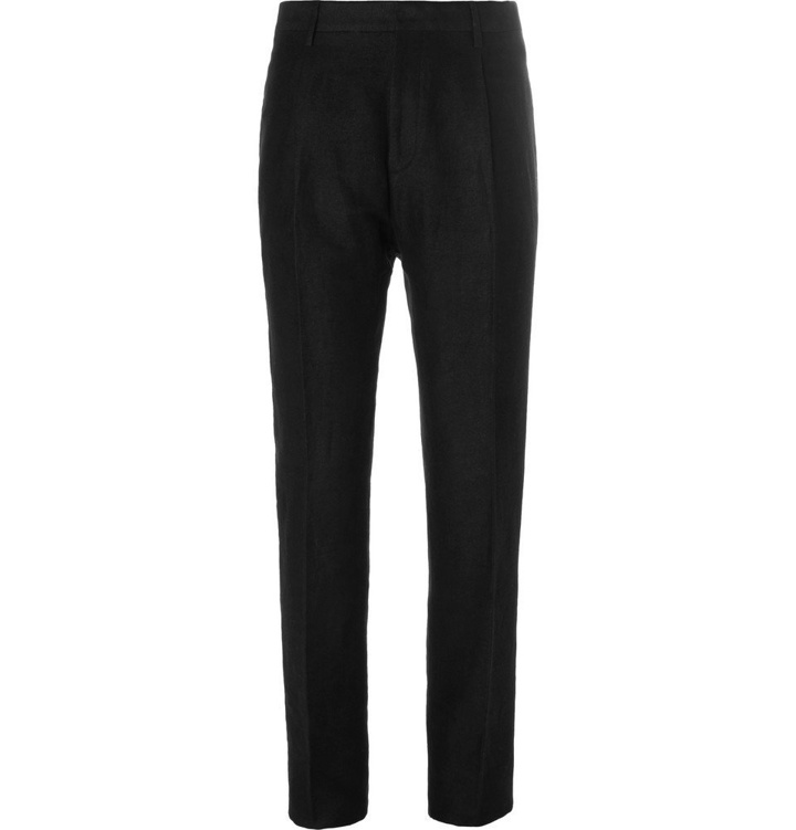Photo: Joseph - Anderson Slim-Fit Brushed Linen and Cotton-Blend Twill Trousers - Men - Black