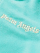 Palm Angels - Logo-Embroidered Striped Cotton-Blend Chenille Track Jacket - Blue