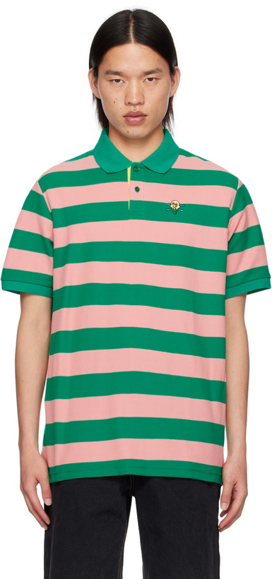 Photo: ICECREAM Green & Pink Striped Polo