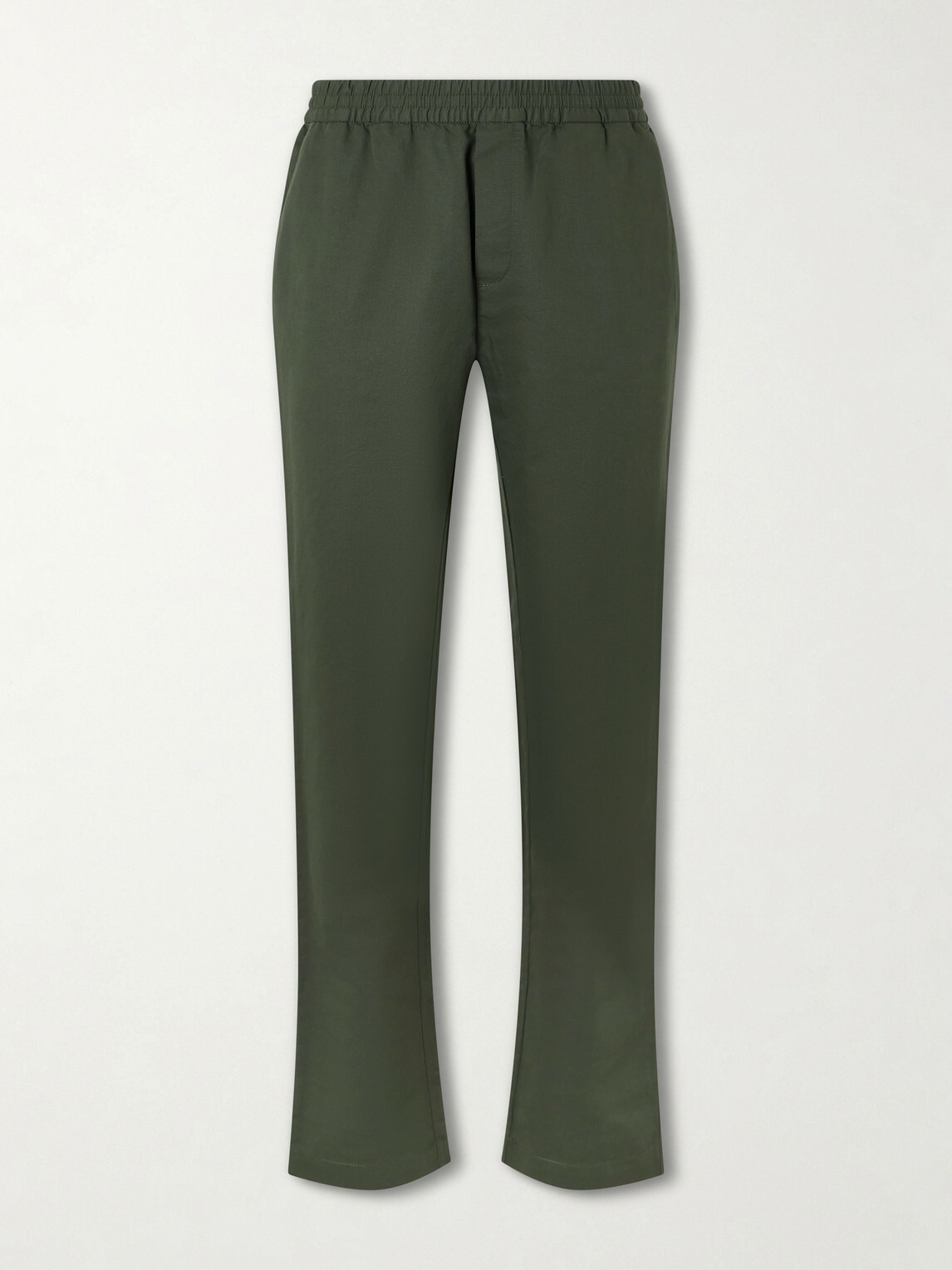 Sunspel - Tapered Cotton and Linen-Blend Trousers - Green