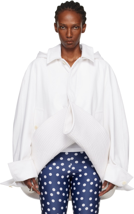 Photo: Jean Paul Gaultier White 'The Sailor Short' Trench Coat