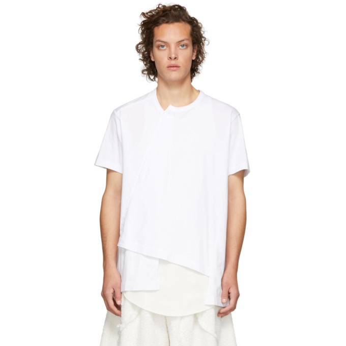 Photo: Comme des Garcons Homme Plus White Asymmetrical T-Shirt