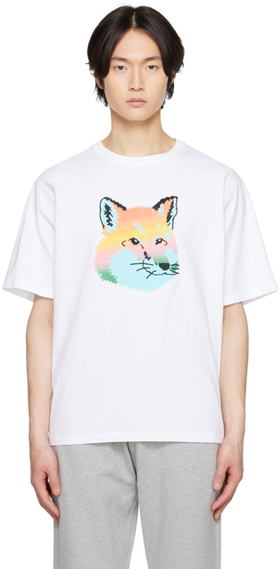 Photo: Maison Kitsuné White Vibrant Fox Head T-Shirt