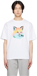 Maison Kitsuné White Vibrant Fox Head T-Shirt