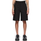 Jil Sander Black Herringbone Workwear Shorts