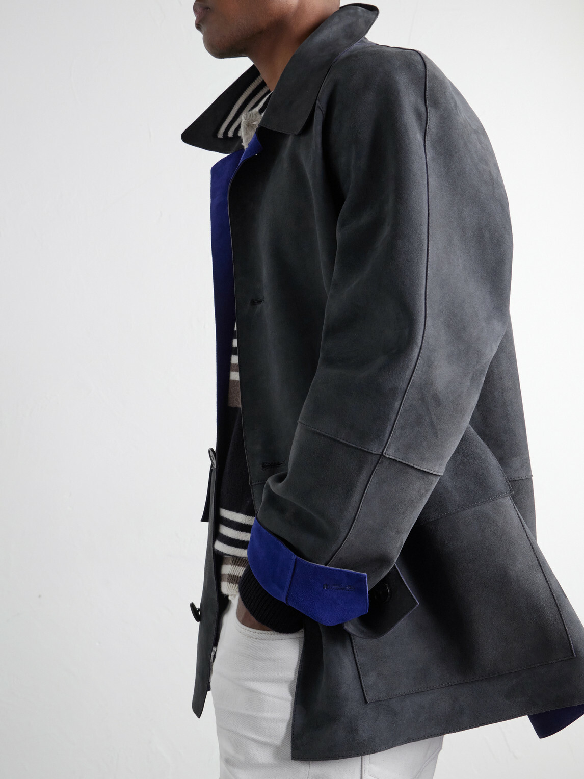 Paul Smith - Oversized Bonded-Suede Jacket - Gray