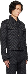 Kanghyuk Black Tire Waxed Denim Jacket