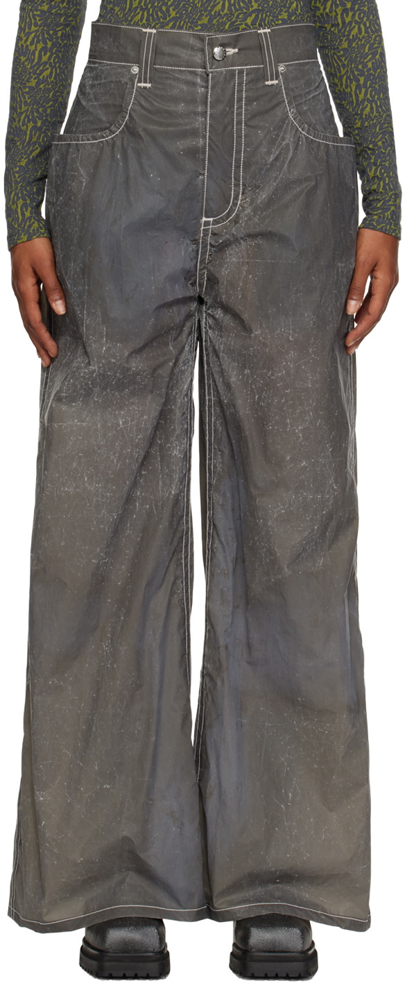 Eckhaus Latta Gray Printed Trousers
