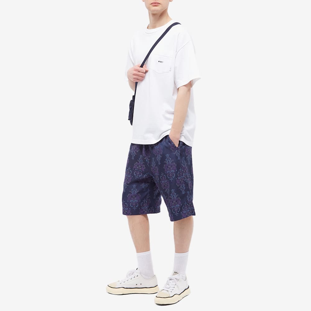 Needles Men's Ornament Jacquard Basketball Short in Navy Needles